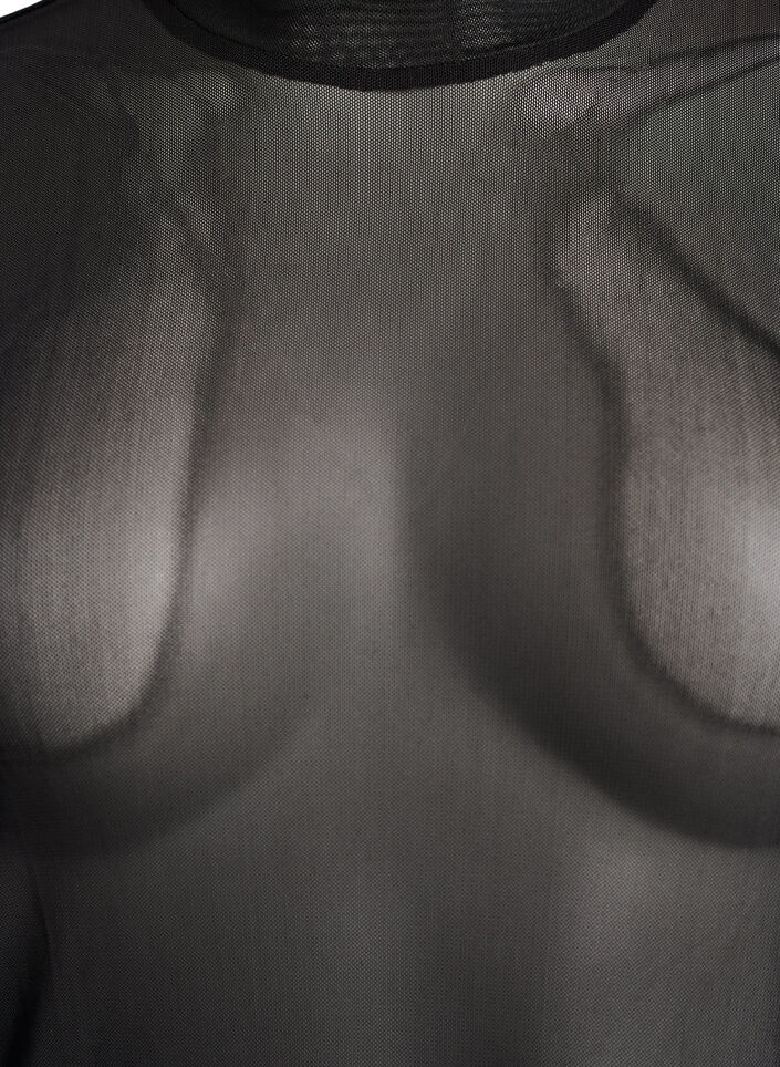 Chemisier en maille ajustée à manches longues, Noir, Packshot image number 2