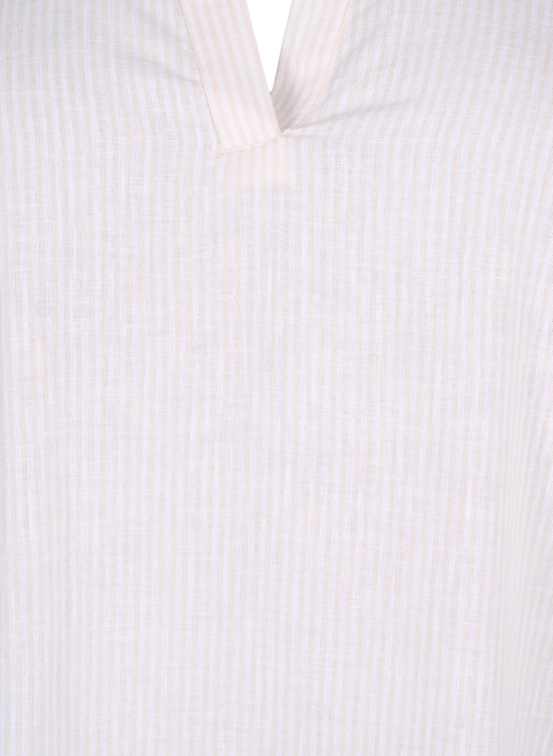 ZizziGestreepte jurk gemaakt van katoen en linnen, Sandshell Wh. Stripe, Packshot image number 2