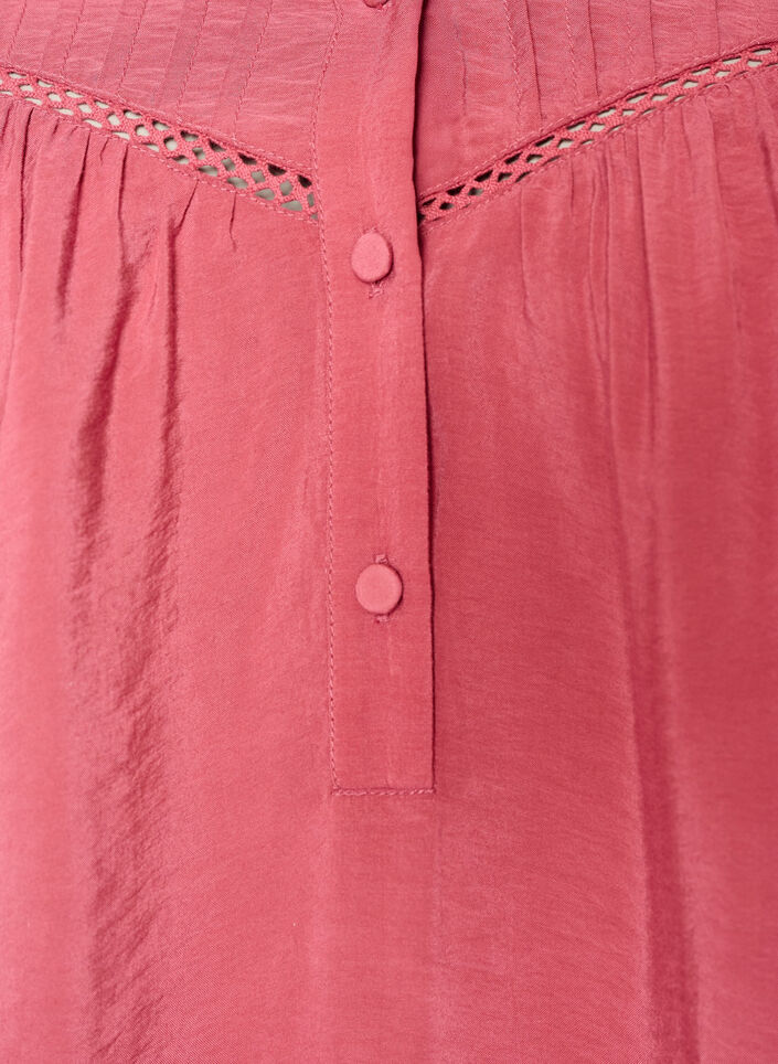 Viscose blouse met plooien en balloneffect, Roze, Packshot image number 2