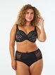 Hipster slip van kant met gekruist detail, Zwart, Model image number 0
