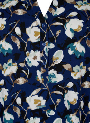 Tunique à motif floral et à manches 3/4, P. Blue Flower AOP, Packshot image number 2
