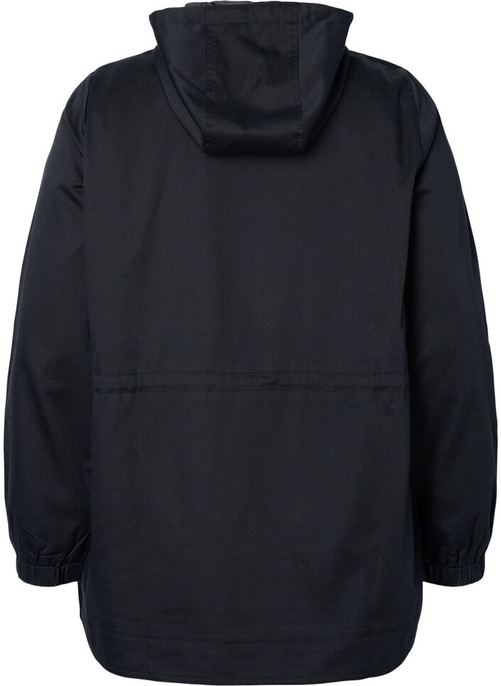 Anorak avec capuche et poche, Black, Packshot image number 1