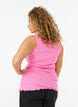 Haut avec bordure en dentelle, Rose, Model image number 2