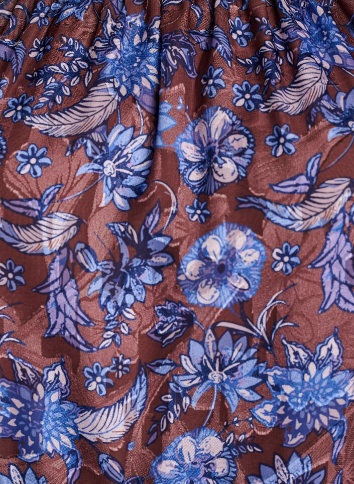 Blouse fleurie avec manches &agrave; volants, Marron, Packshot image number 2