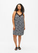 Spaghetti-jurk van viscose met kant, Black w. Wh.Leaf AOP, Model image number 2