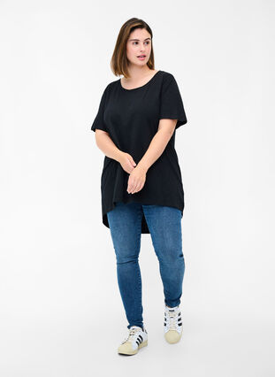 T-shirt à manches courtes en coton, Black, Model image number 2