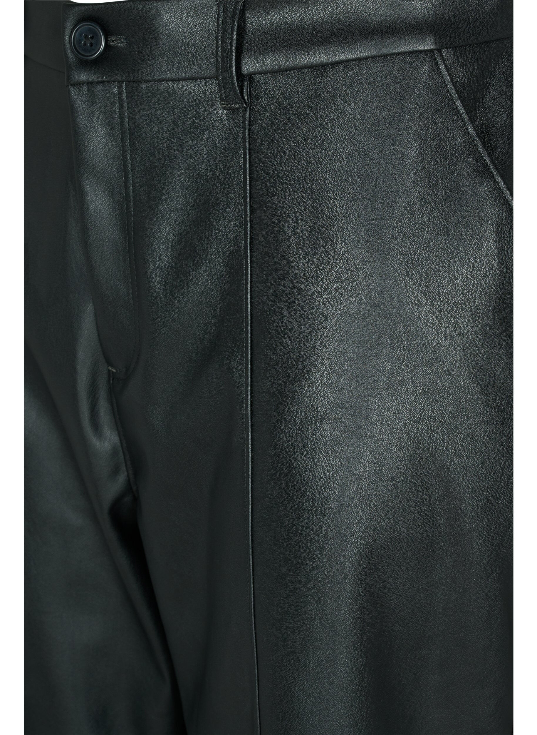 Zizzi Pantalon en simili-cuir, Black, Packshot image number 2