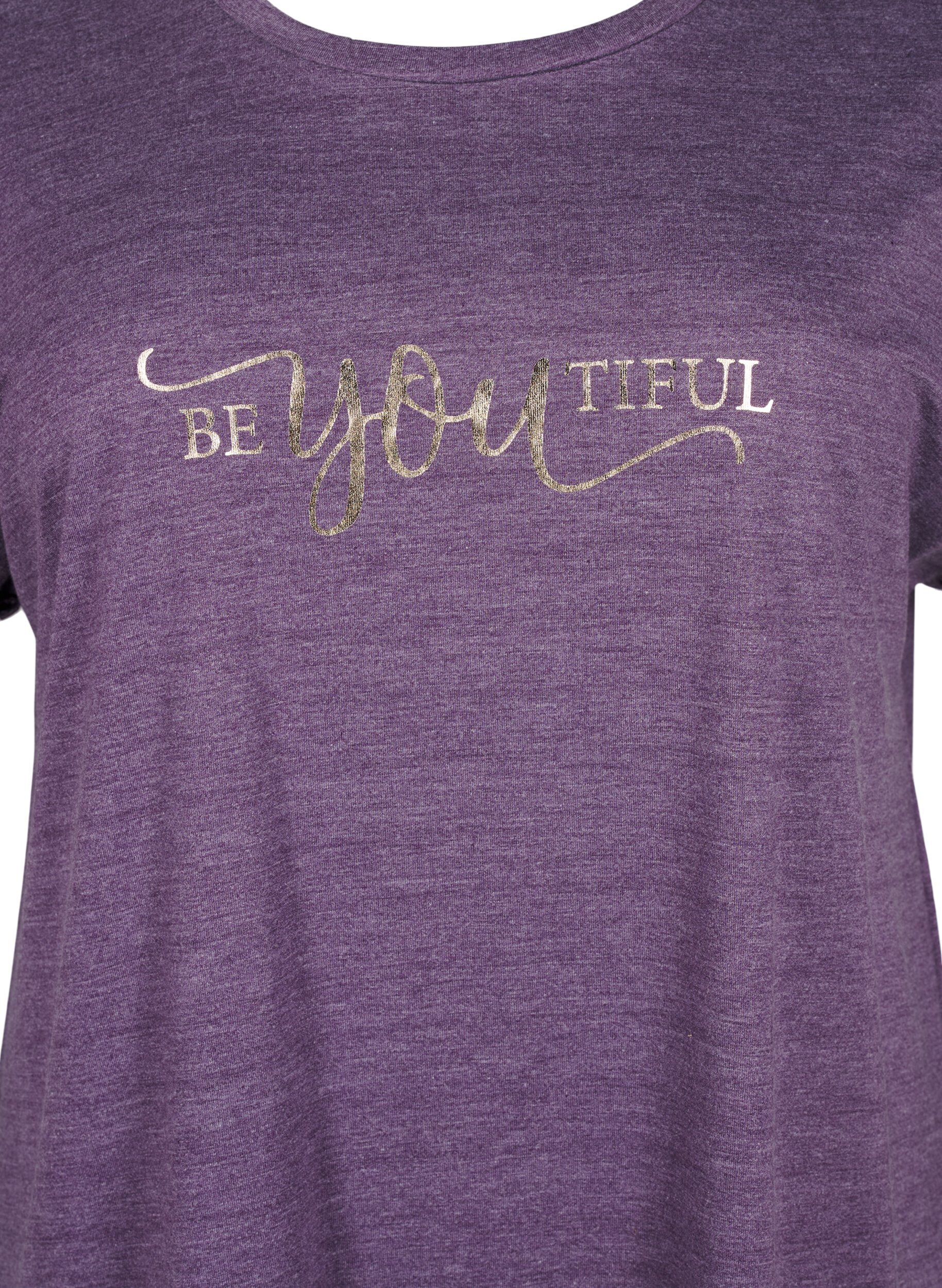 ZizziNachthemd met korte mouwen en tekstprint, , Packshot image number 2