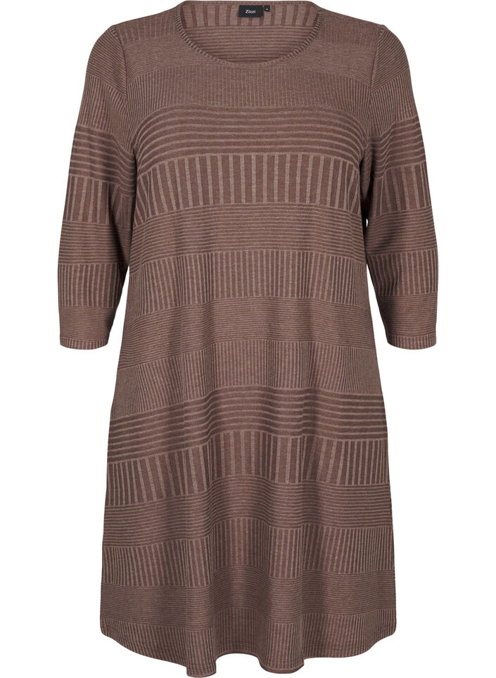 Jurk met 3/4 mouwen en strepen, Ch. Martini Mel., Packshot image number 0