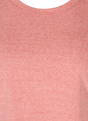 T-shirt chiné en coton, Faded Rose melange, Packshot image number 2