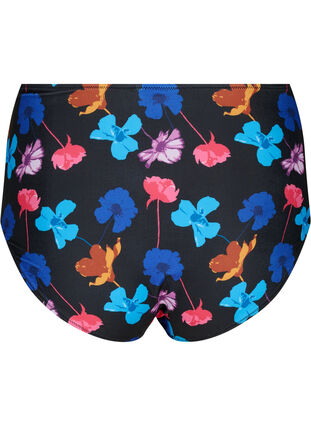 Bikinibroekje met print en hoge taille, Black Flower AOP, Packshot image number 1