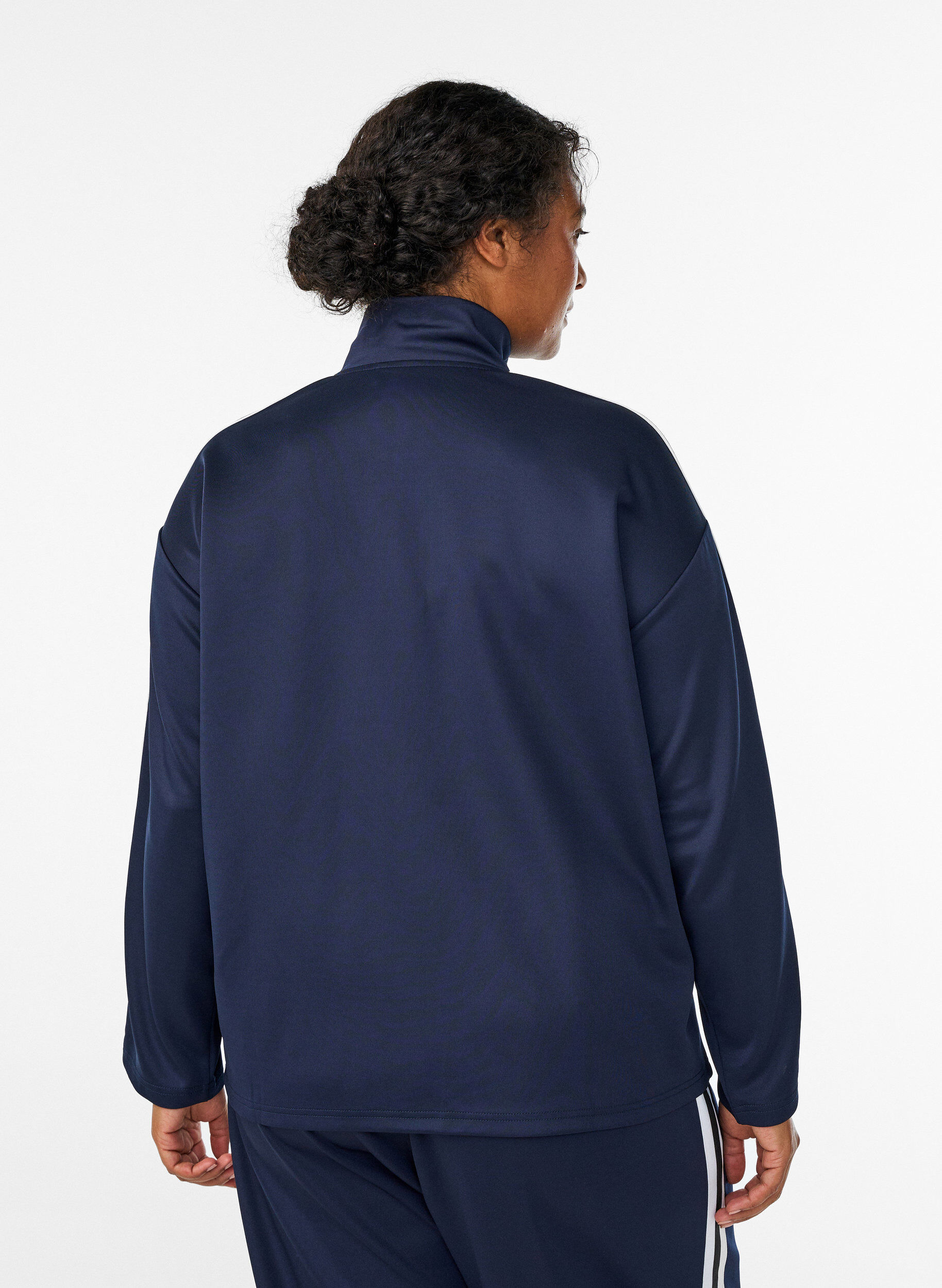 ZizziTrack jacket met strepen en zakken, Blauw, Model image number 2