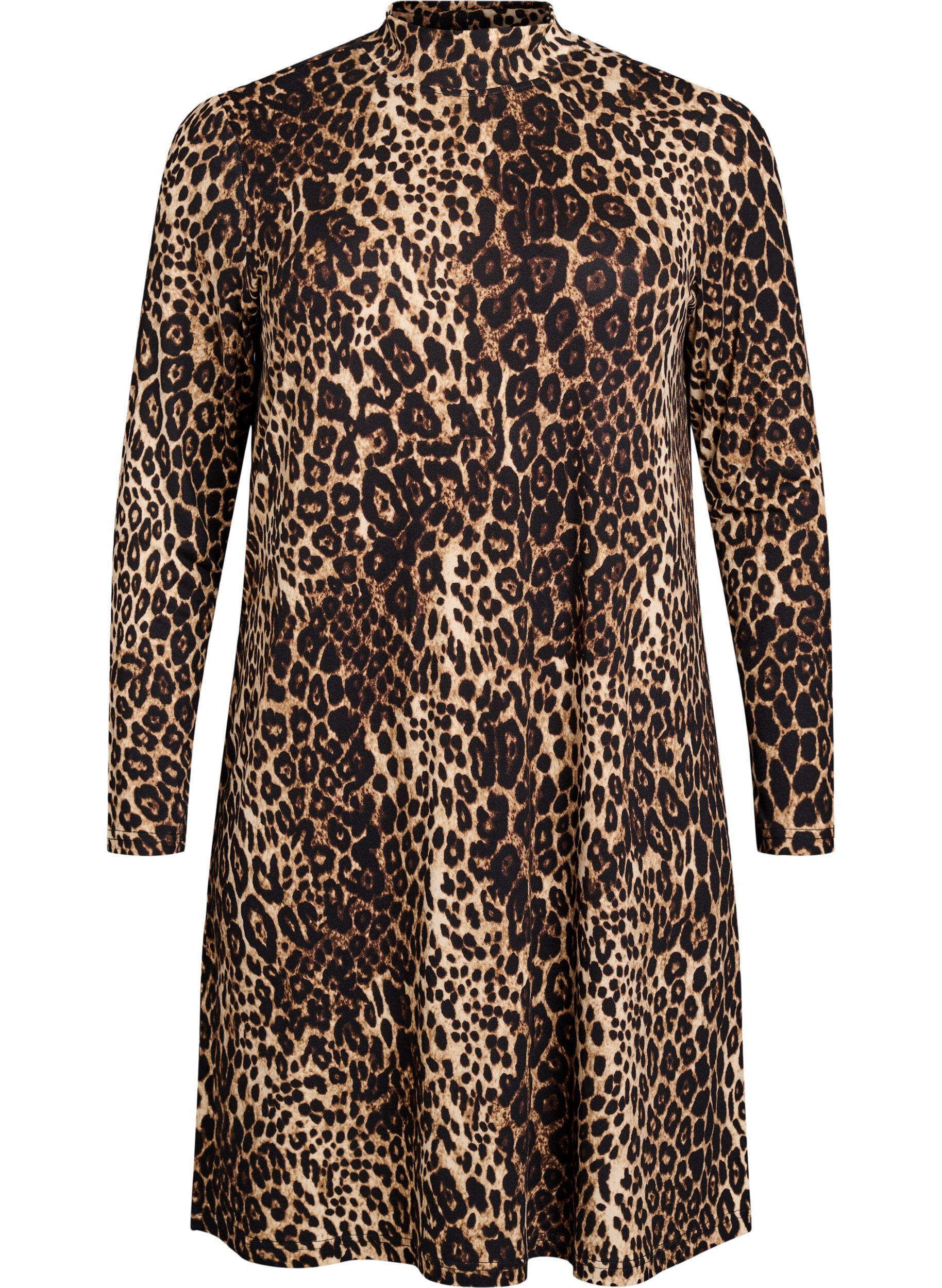 FLASH - Jurk met lange mouwen en col