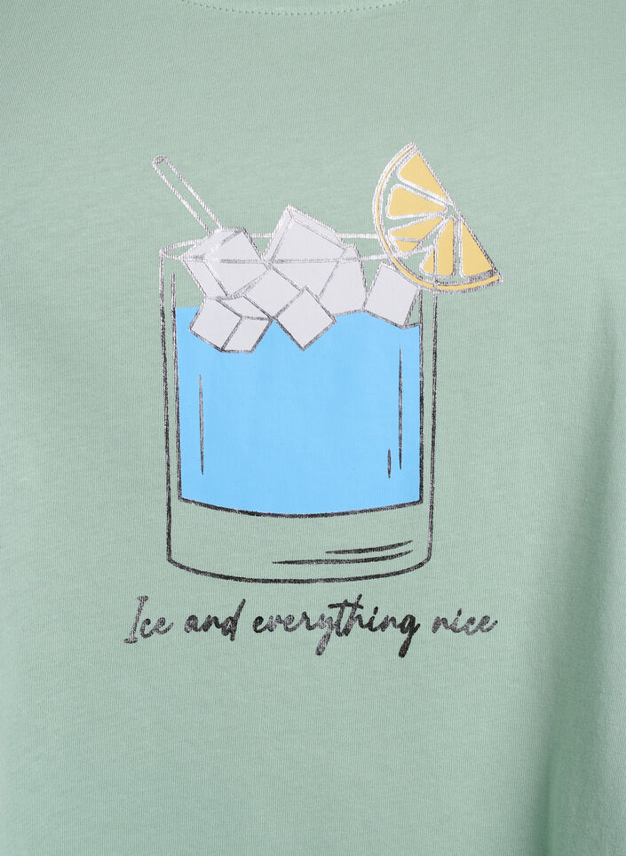 Top en coton avec forme en A, Vert, Packshot image number 2