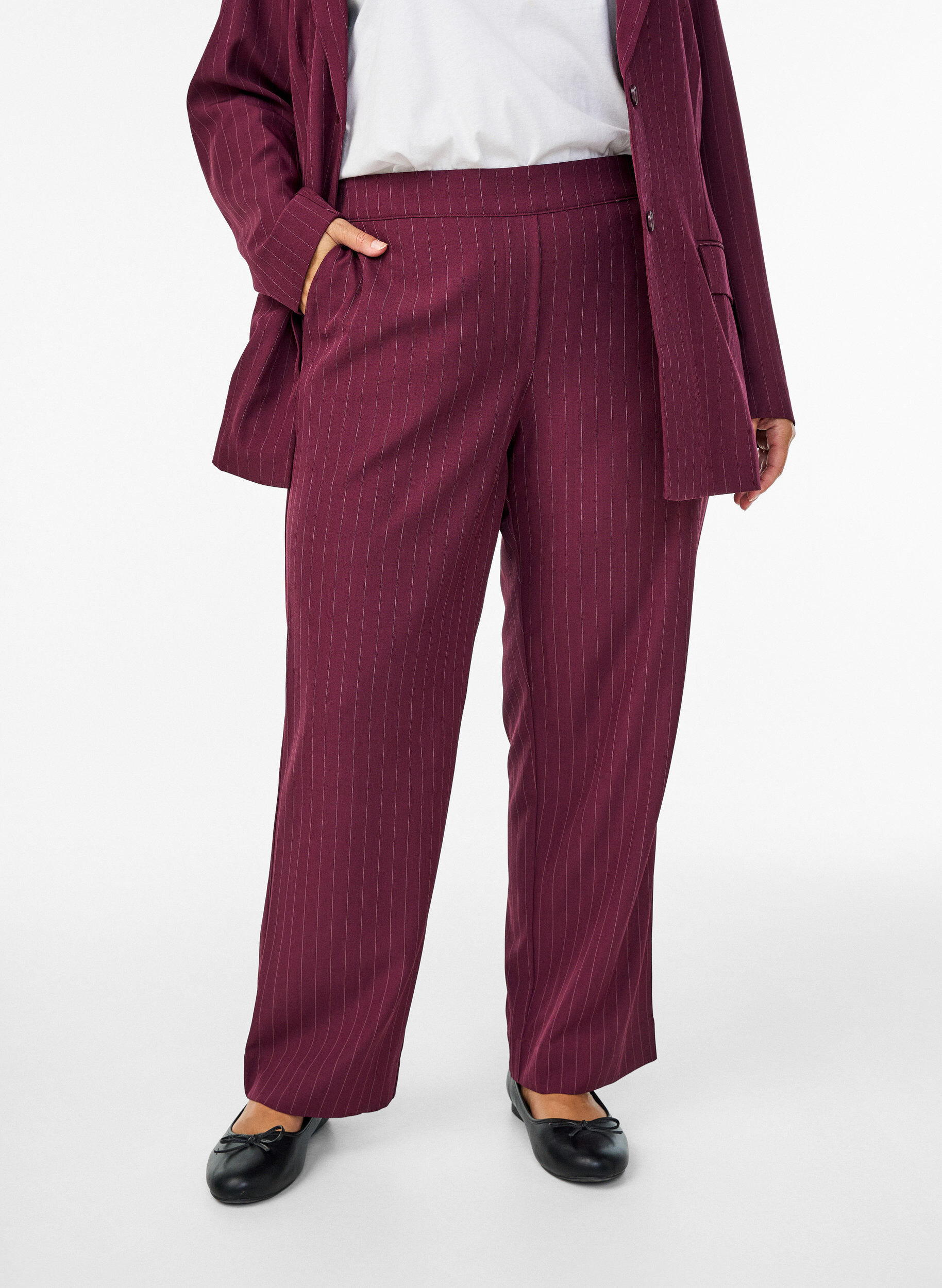 ZizziLosse broek met zakken, Rood, Model image number 2