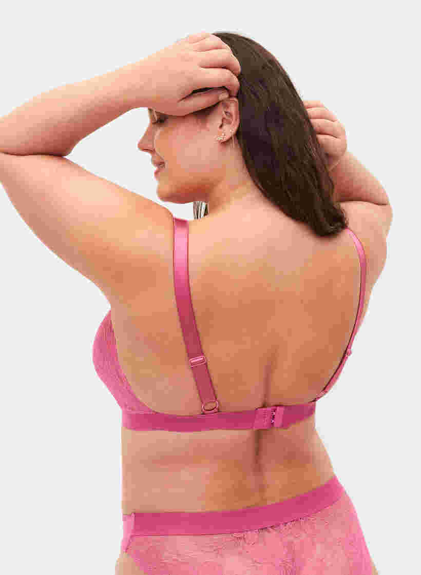 Support the breasts - Soutien-gorge en dentelle avec détails , Rose, Model image number 1