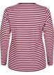 Gestreepte blouse met lange mouwen, Roze, Packshot image number 1
