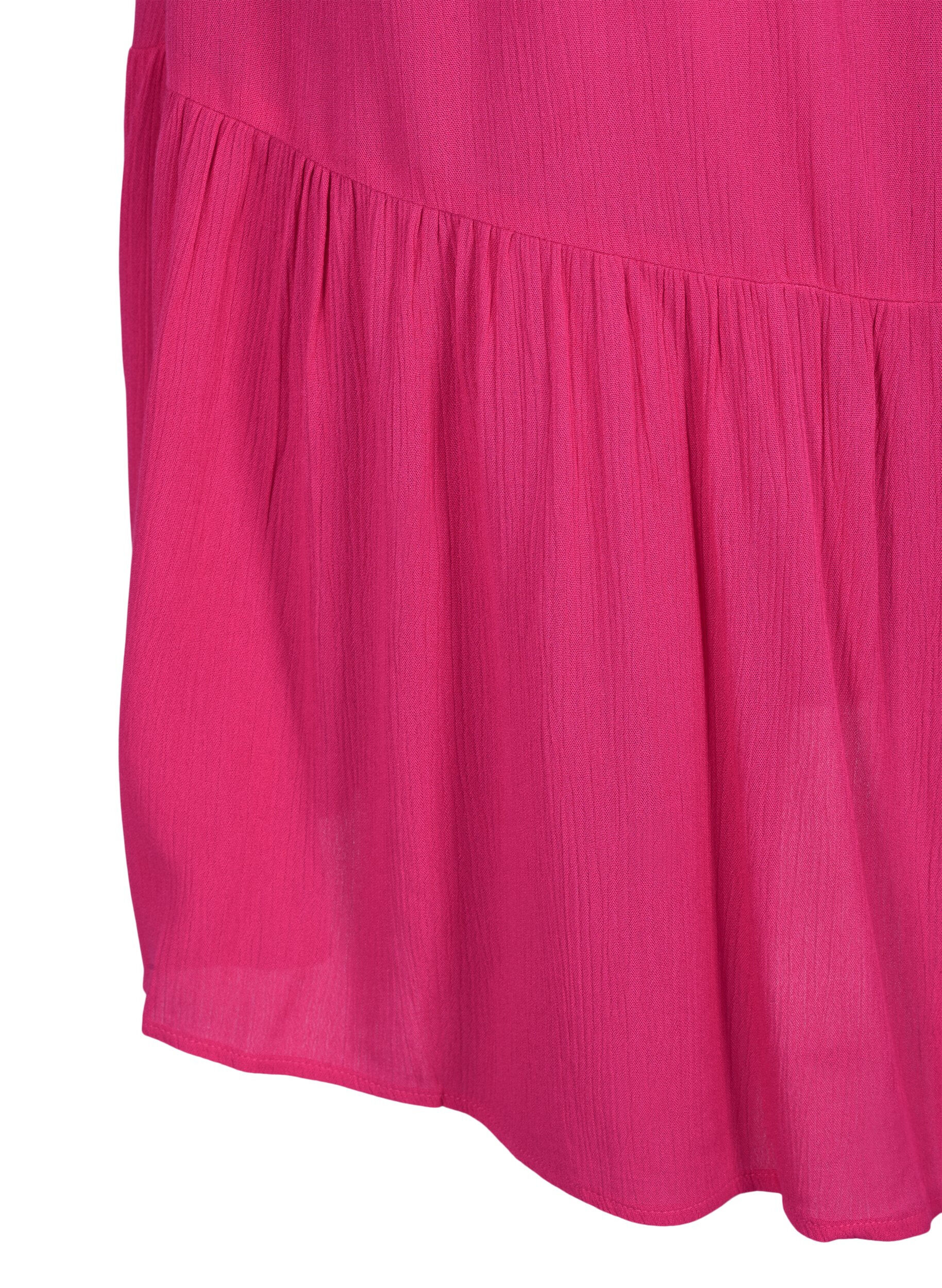 Zizzi Robe d'&eacute;t&eacute; &agrave; bretelles en viscose, Raspberry Sorbet, Packshot image number 3