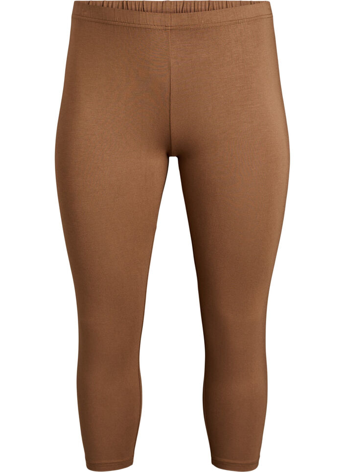Basic 3/4 legging in viscose, Bruin, Packshot image number 0