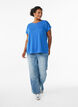 T-shirt met korte mouwen van katoenmix, Blauw, Model image number 1