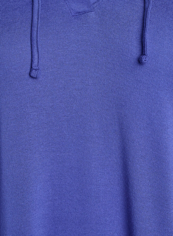 Robe sweat &agrave; capuche courte avec poche kangourou, Bleu, Packshot image number 2