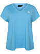 T-shirt de sport ample avec col en v, Bleu Clair, Packshot image number 0