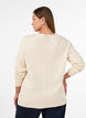 Fijngebreide cardigan met decoratieve knopen, Vanille, Model image number 2
