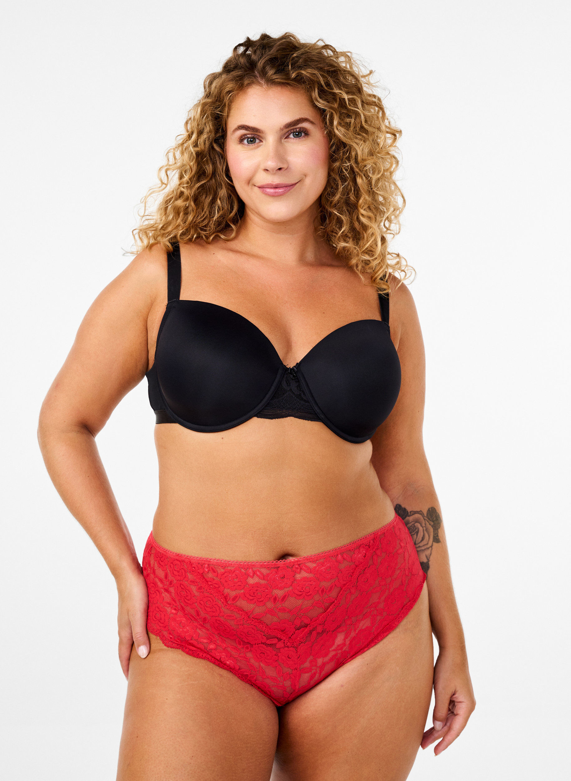 Zizzi Culottes en dentelle br&eacute;silienne, Tomato Puree, Model image number 0