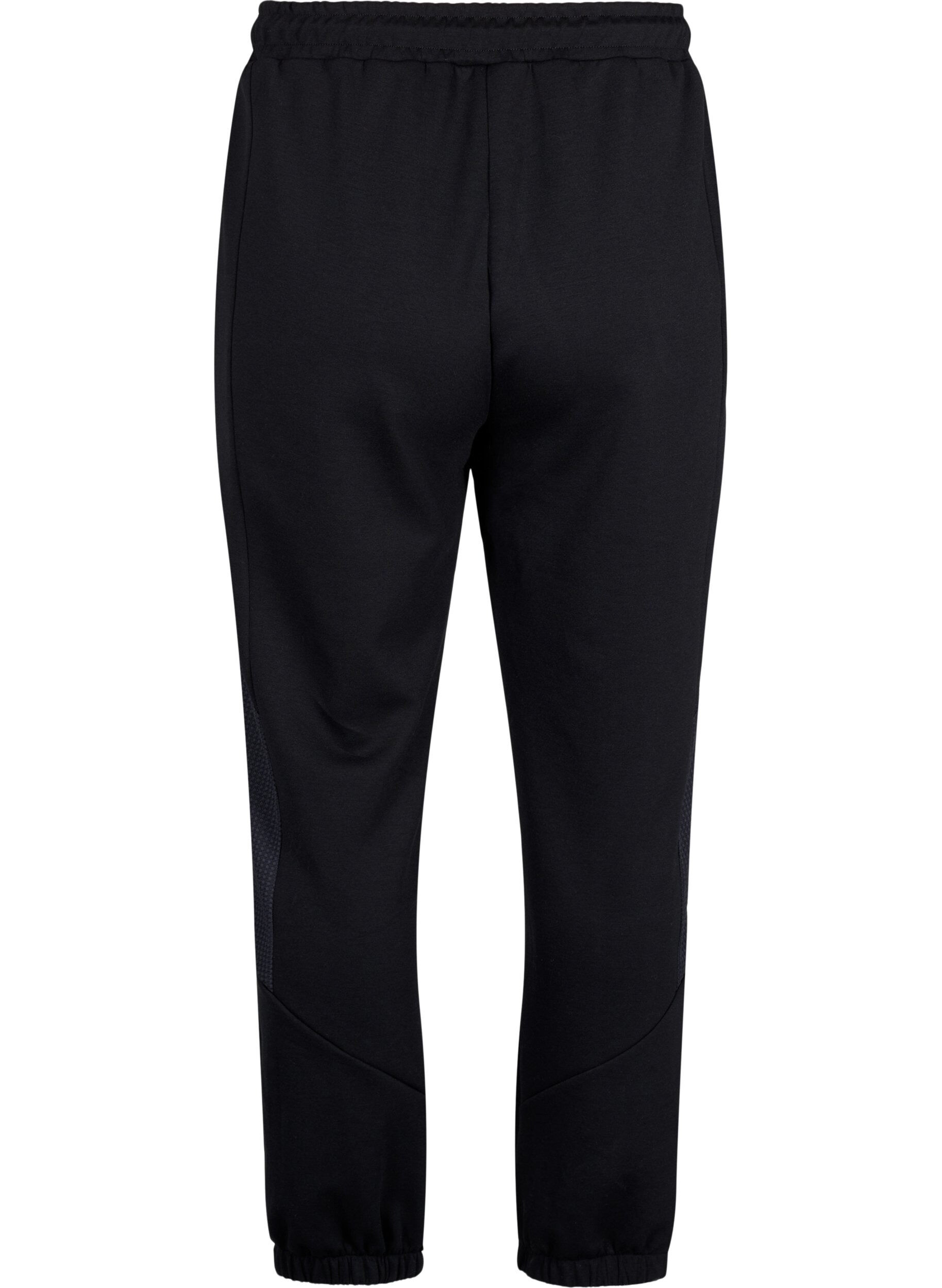 ZizziJoggingbroek met textuurdetaillering, Black, Packshot image number 1