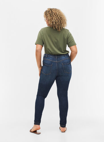Jean Amy extra slim à taille haute, Dark blue, Model image number 0
