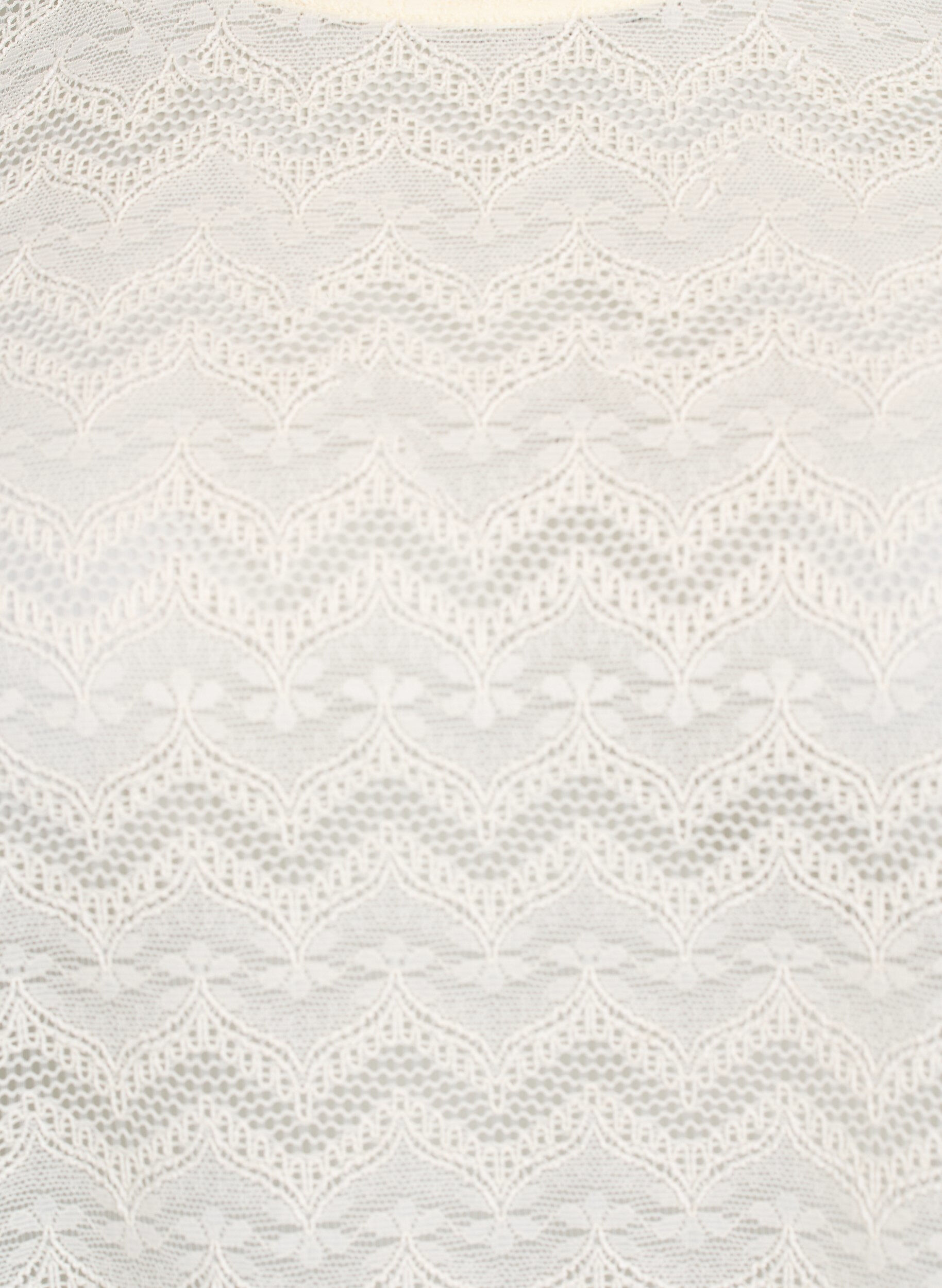 ZizziKantblouse met korte mouwen en gegolfde zoom, Vanille, Packshot image number 2