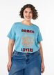 Katoenen T-shirt met print, Blauw, Model image number 0