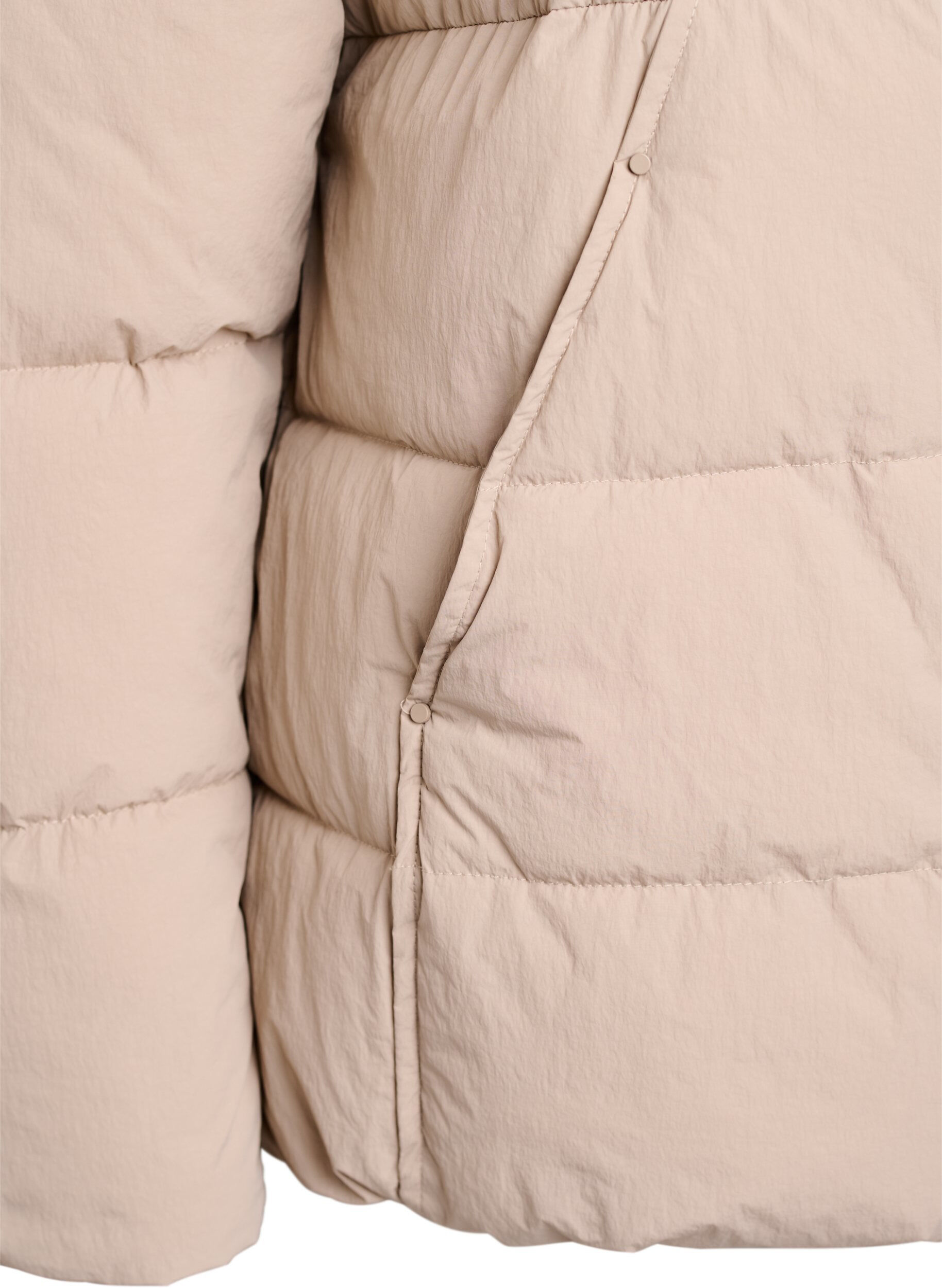 Zizzi Doudoune courte avec col montant, Beige, Packshot image number 3