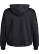 Sweat &agrave; capuche zipp&eacute; avec imprim&eacute; sur la poitrine, Noir, Packshot image number 1