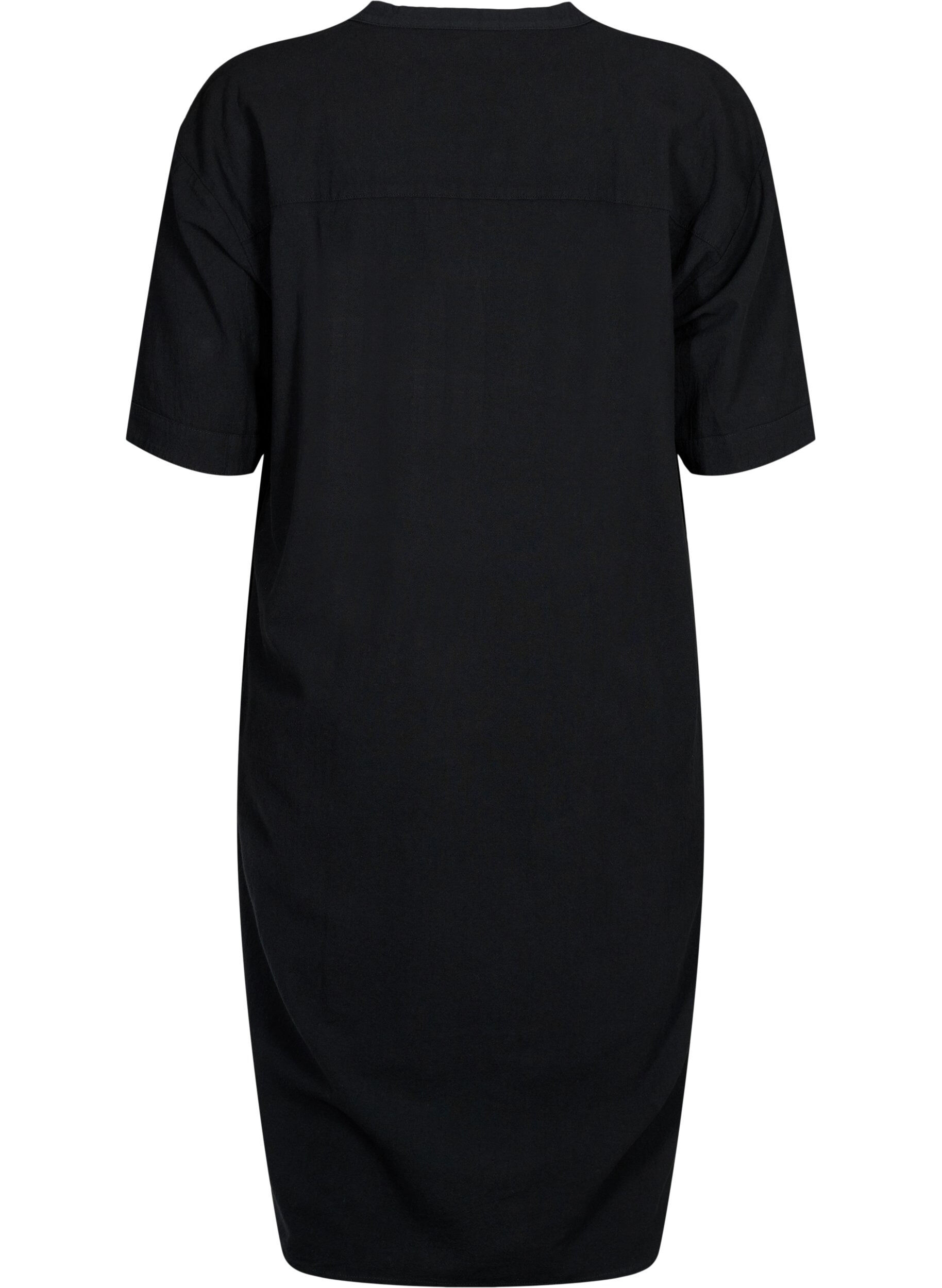 Zizzi FLASH - Robe midi &agrave; manches courtes en coton, Black, Packshot image number 1