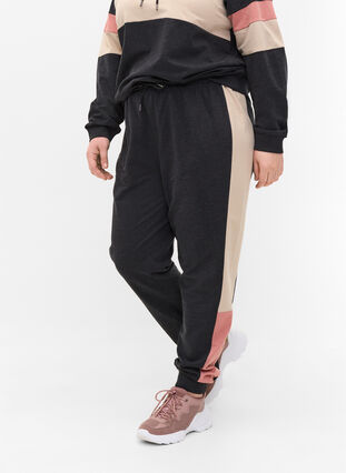 Pantalon de survêtement avec bandes latérales, DGM/Rose, Model image number 1