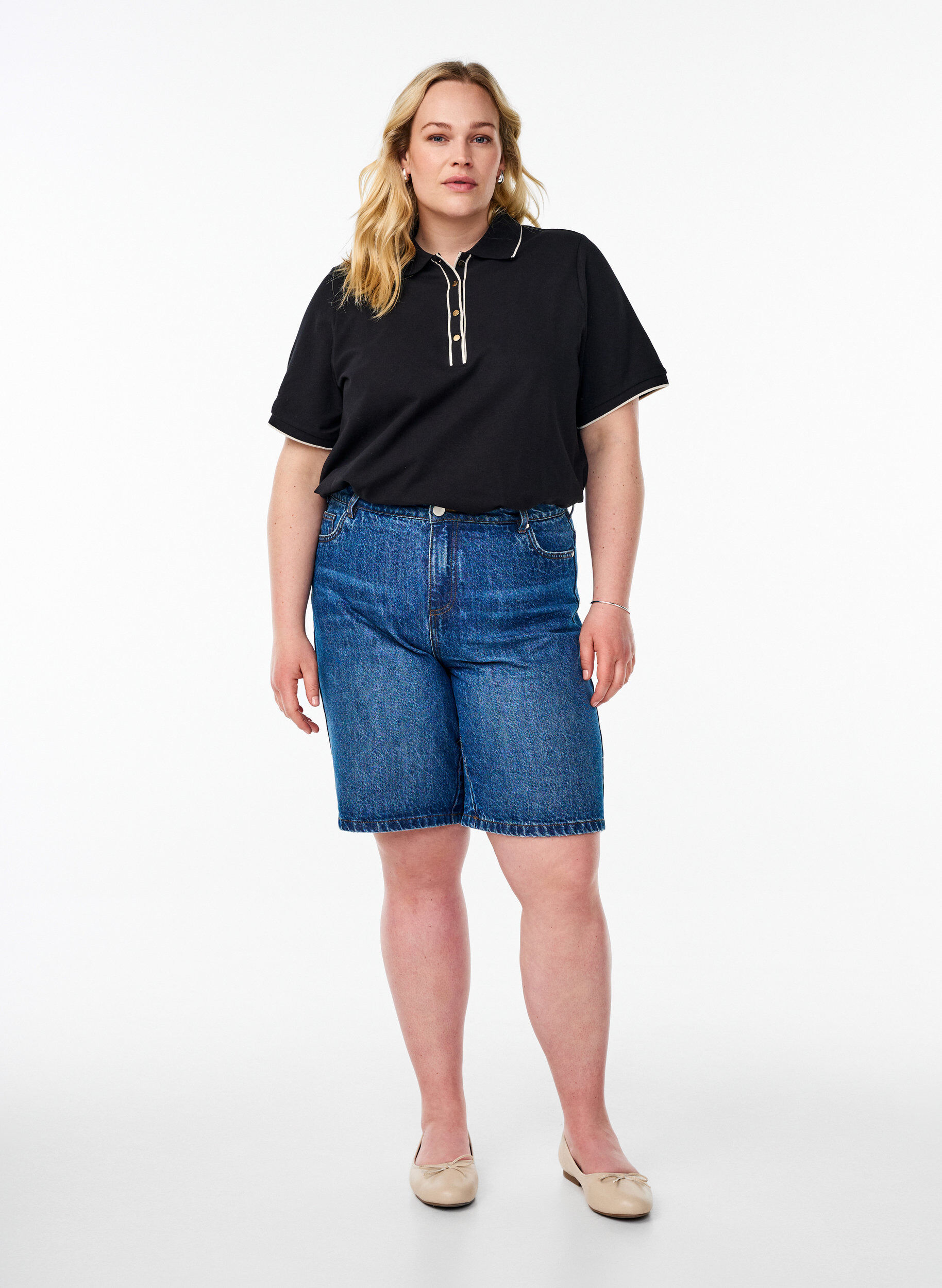 ZizziPoloshirt met korte mouwen, Zwart, Model image number 1