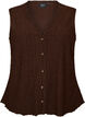 Top sans manches &agrave; texture ondul&eacute;e et fermeture boutonn&eacute;e, Marron, Packshot image number 0