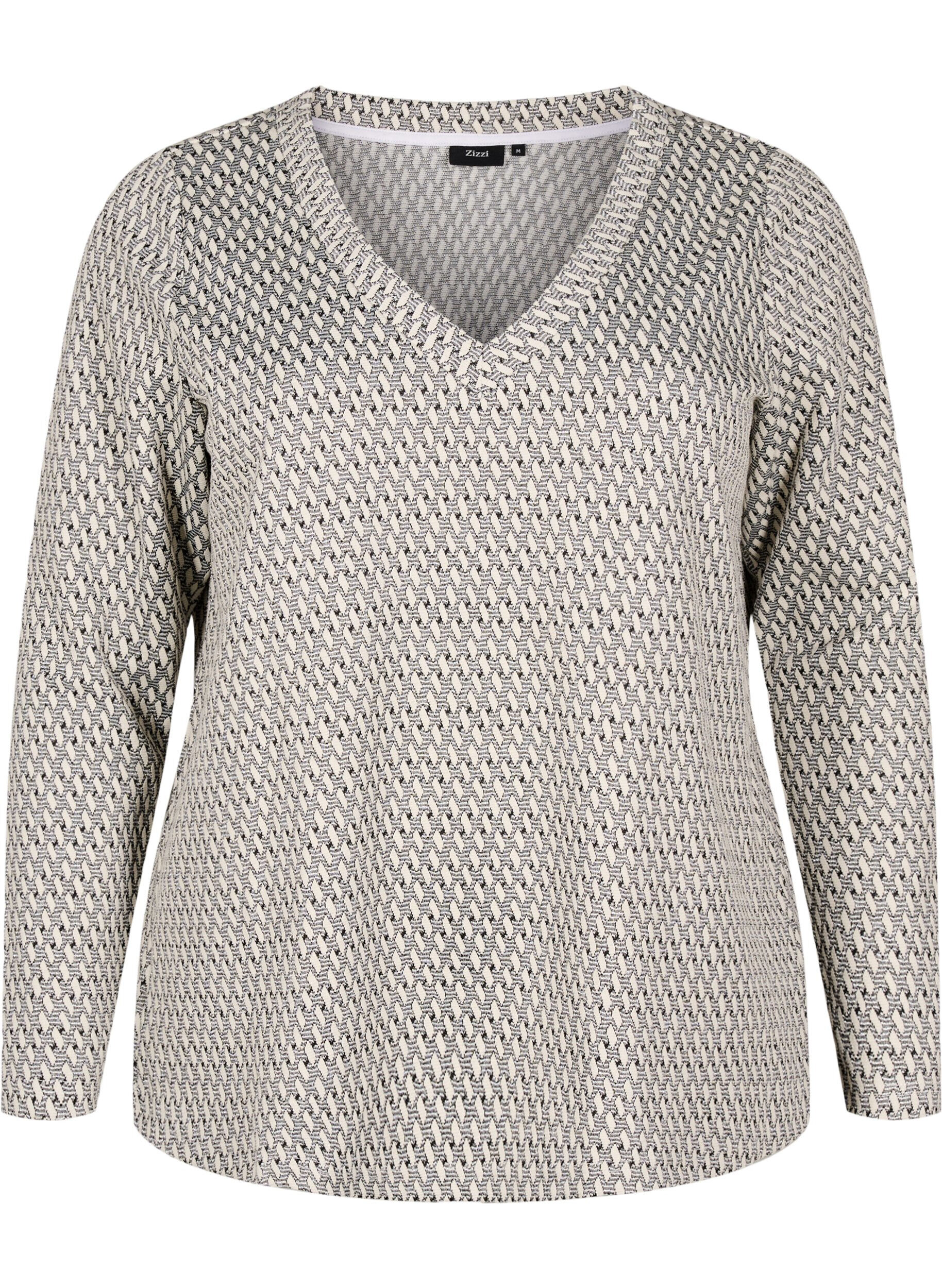 Blouse met patroontextuur en glitterdraad