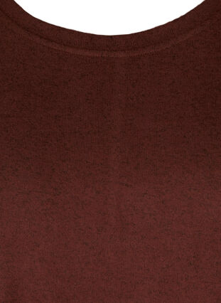 Gemêleerde blouse met verstelbare onderkant, Brown Melange , Packshot image number 2