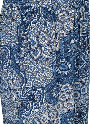 Losse culotte broek in viscose, Asian Blue Print , Packshot image number 2