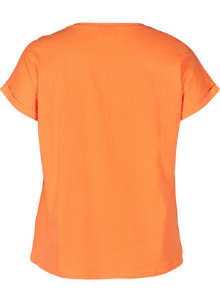 Neonkleurig katoenen T-shirt, Neon Coral, Packshot image number 1