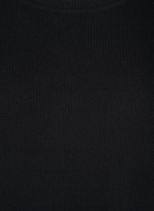 Robe unie à manches bouffantes, Black, Packshot image number 2