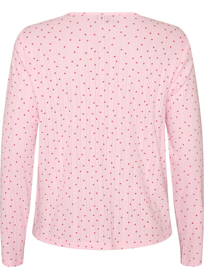 Cardigan en coton biologique avec broderie ajour&eacute;e, Rose, Packshot image number 1