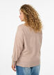 Breisel blouse met middennaad en raglan mouwen, Beige, Model image number 2