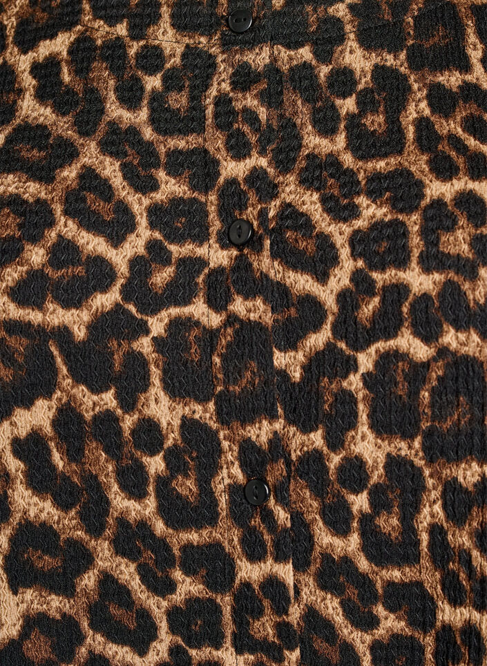 Blouse met korte mouwen, structuur en knoopsluiting, Zwart, Packshot image number 2