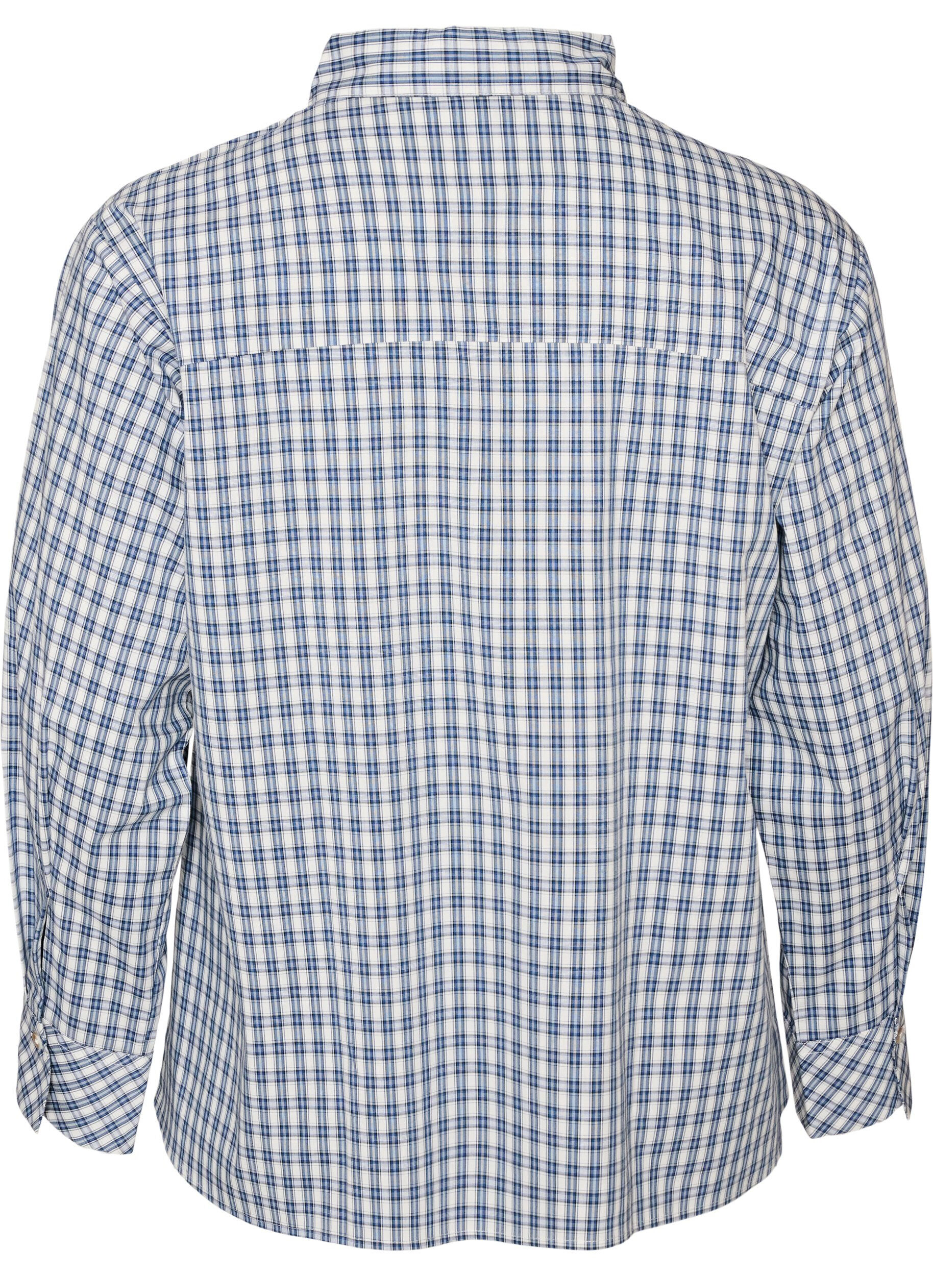 ZizziChemise ample &agrave; carreaux avec ceinture &agrave; nouer, Bleu, Packshot image number 1