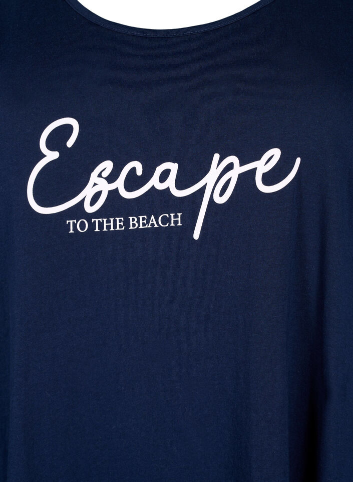Robe sans manches en coton avec forme en A, Navy B. W. Escape, Packshot image number 2