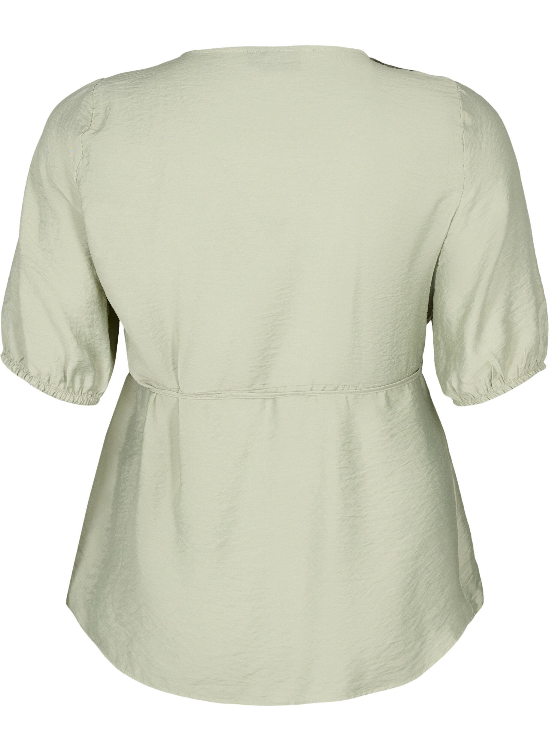 ZizziWikkelblouse van viscose met korte mouw, Seagrass , Packshot image number 1