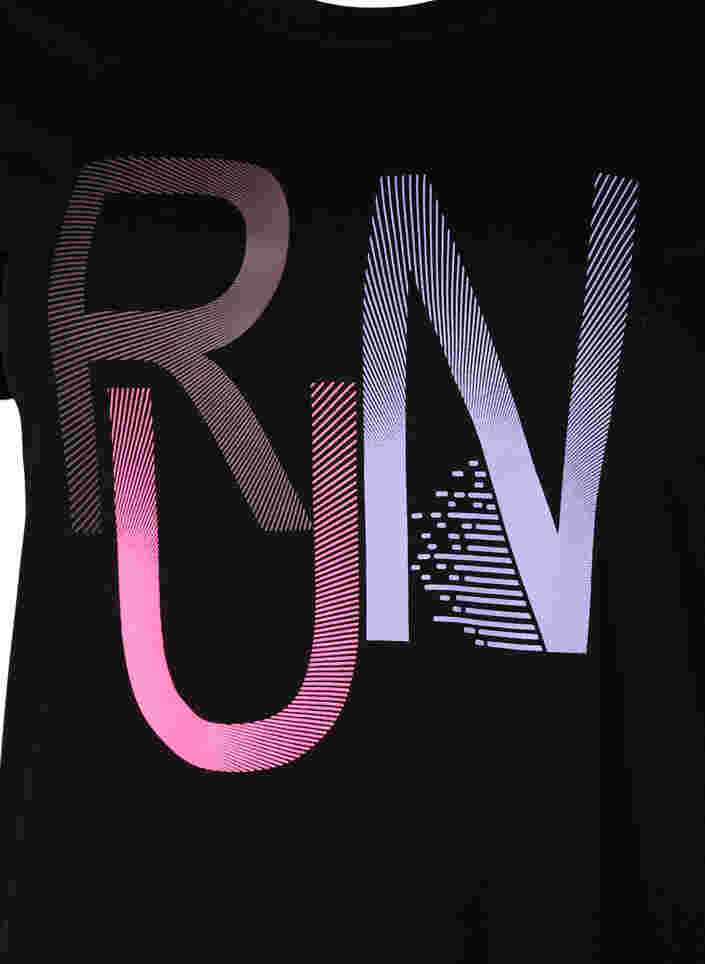 T-shirt de sport avec imprimé, Black Run, Packshot image number 2